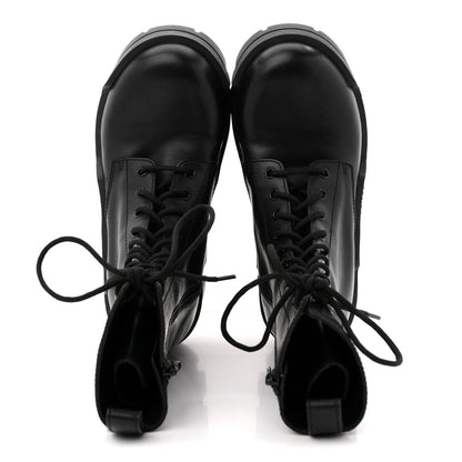 Balenciaga Calfskin Womens Bulldozer Lace Up Boots 37 Black 2 of 10