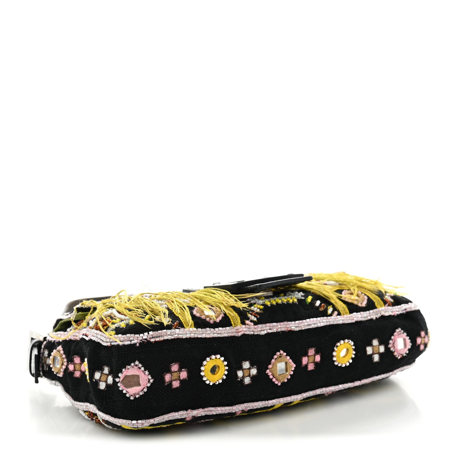 Fendi Canvas Beaded Baguette Black Multicolor 4 of 9