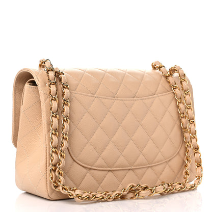 Chanel Caviar Quilted Jumbo Double Flap Beige 3 of 10