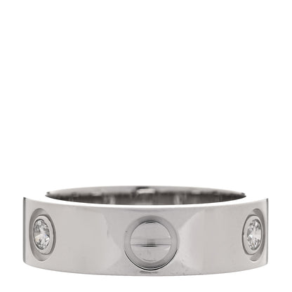 Cartier 18K White Gold 3 Diamond 5.5mm LOVE Ring 50 5.25 3 of 4