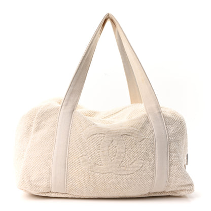 Chanel Terry Cotton CC Beach Tote Towel Set Ivory 1 of 11