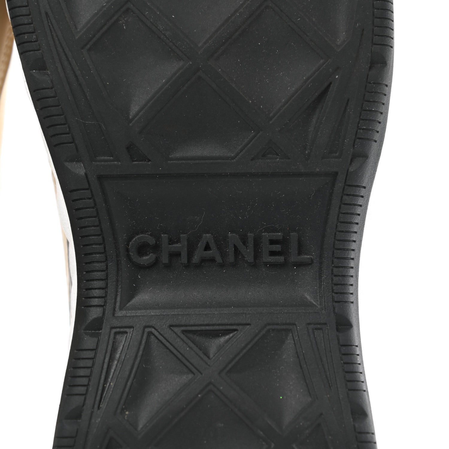 Chanel Velvet Calfskin Mixed Fibers CC Sneakers 38.5 Beige 6 of 9