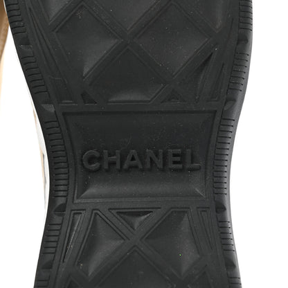 Chanel Velvet Calfskin Mixed Fibers CC Sneakers 38.5 Beige 6 of 9