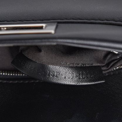 Fendi Nappa Waves Bi-Color Mini Peekaboo Iconic Satchel Black Turchese 7 of 13