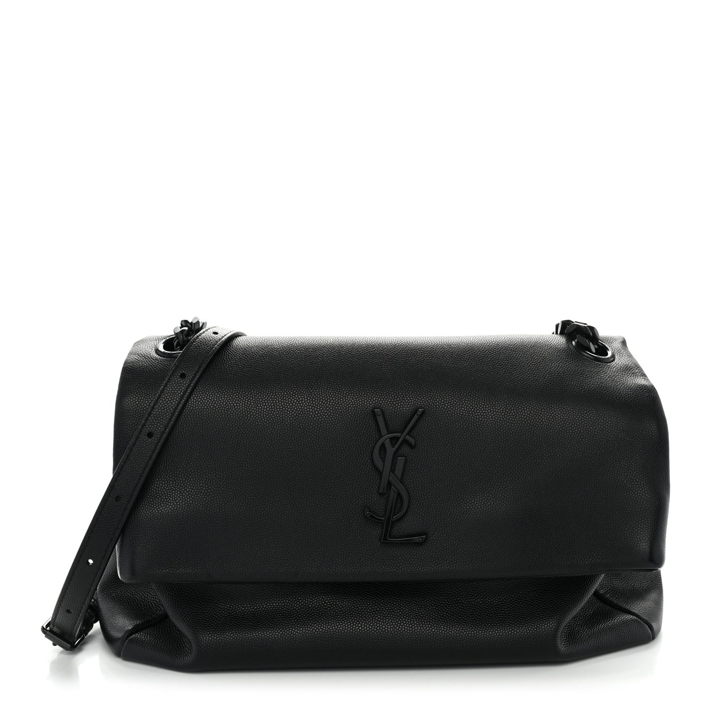 Grain De Poudre Medium West Hollywood Monogram Fold-Over Black
