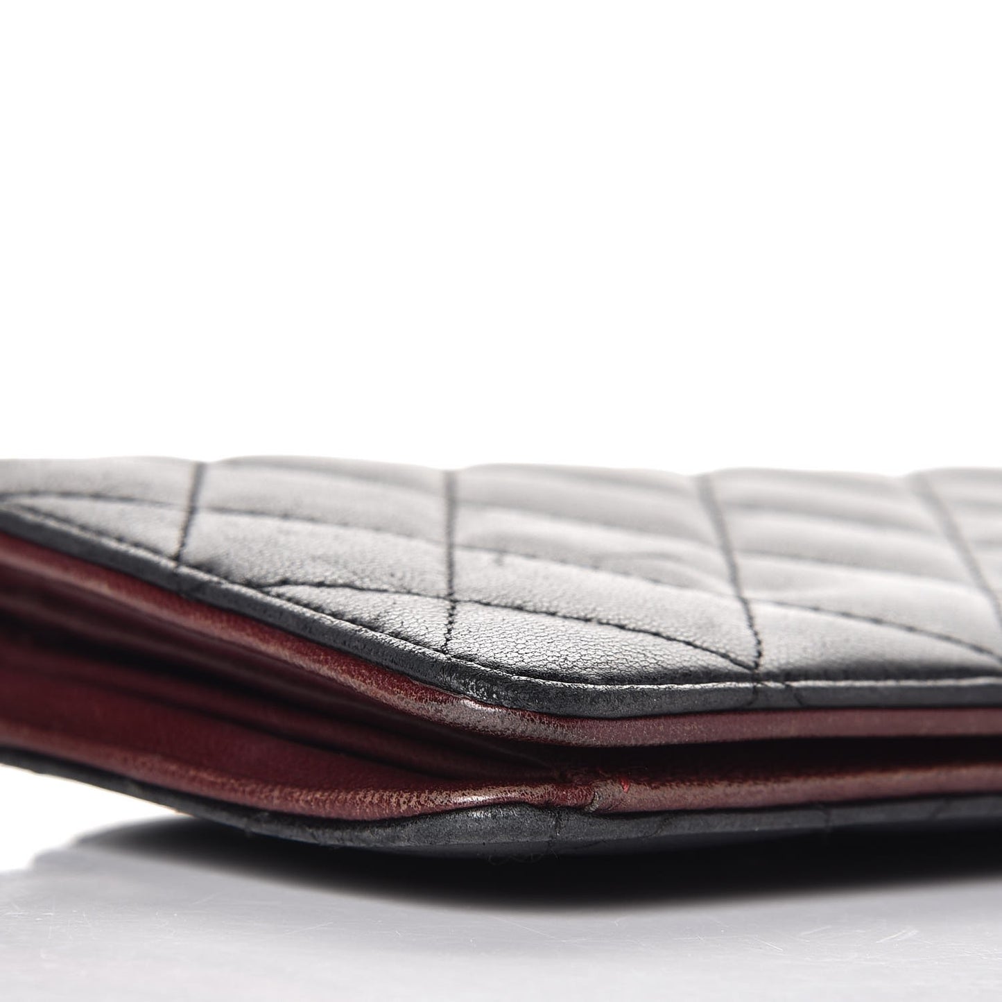 Lambskin Quilted Yen Wallet Black