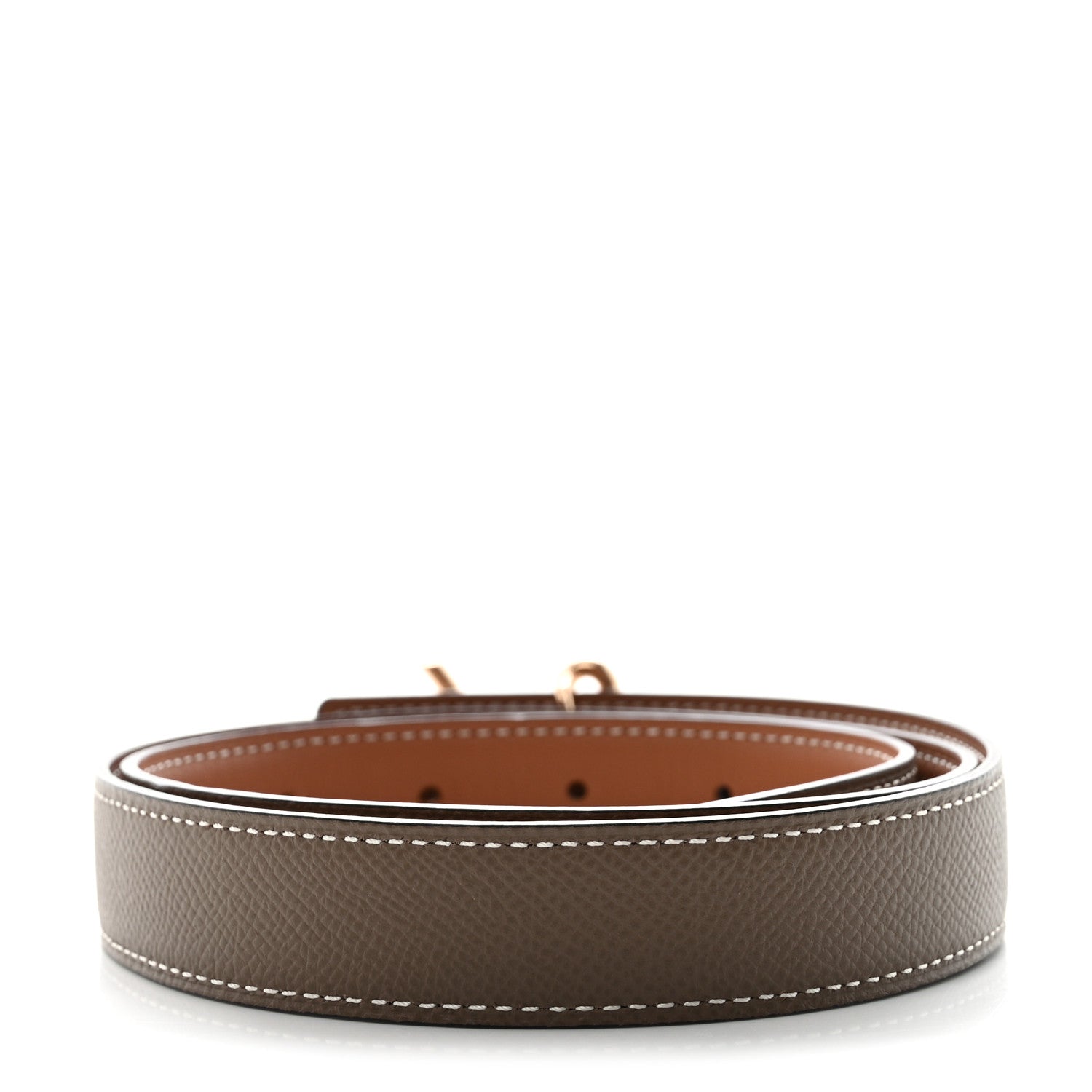Hermes Swift Epsom 24mm H Cursives Belt 80 32 Gold Etoupe 2 of 6