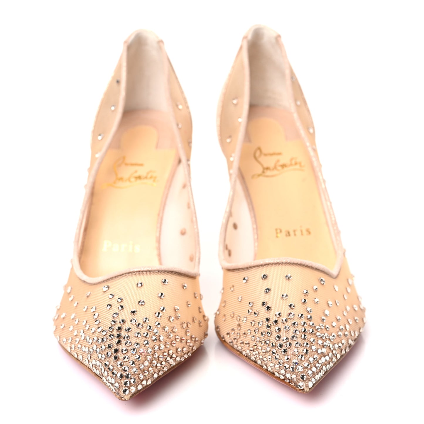 Suede Lame Crystal Strass Follies 85 Pumps 38 Light Silk