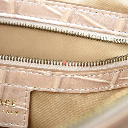 Versace Calfskin Crocodile Embossed Madonna Satchel Beige 10 of 18