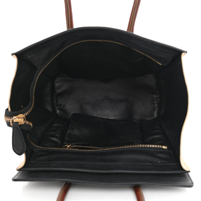 Celine Calfskin Linen Micro Tri-Color Luggage Beige 5 of 15