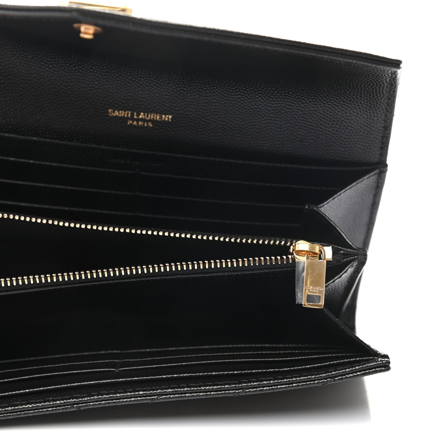 Grain De Poudre Matelasse Chevron Monogram Flap Wallet Black