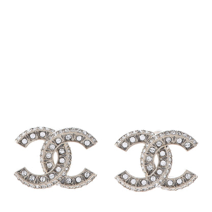Chanel Crystal Timeless CC Earrings Light Gold 1 of 5