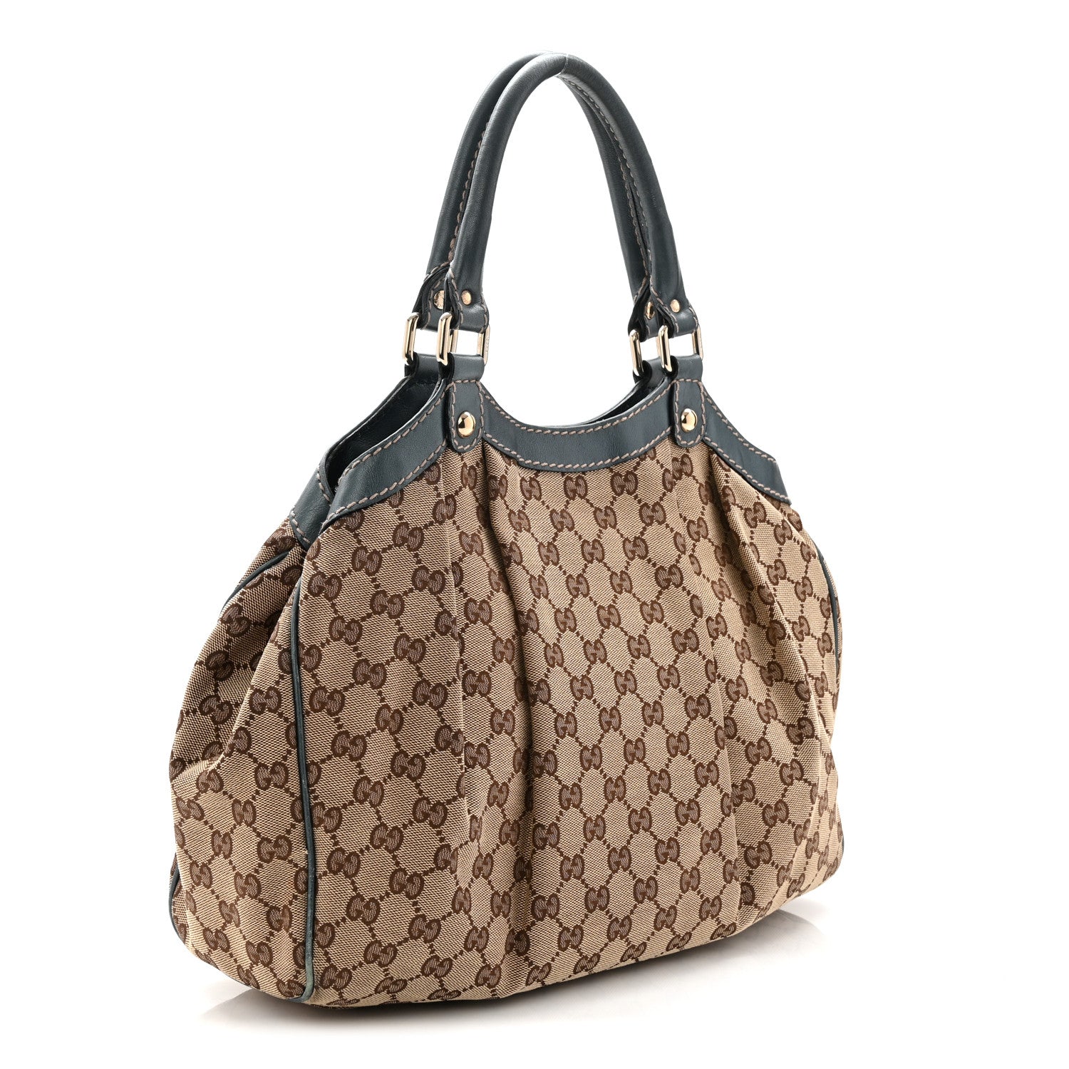 Gucci Monogram Medium Sukey Tote Metallic Blue 3 of 11