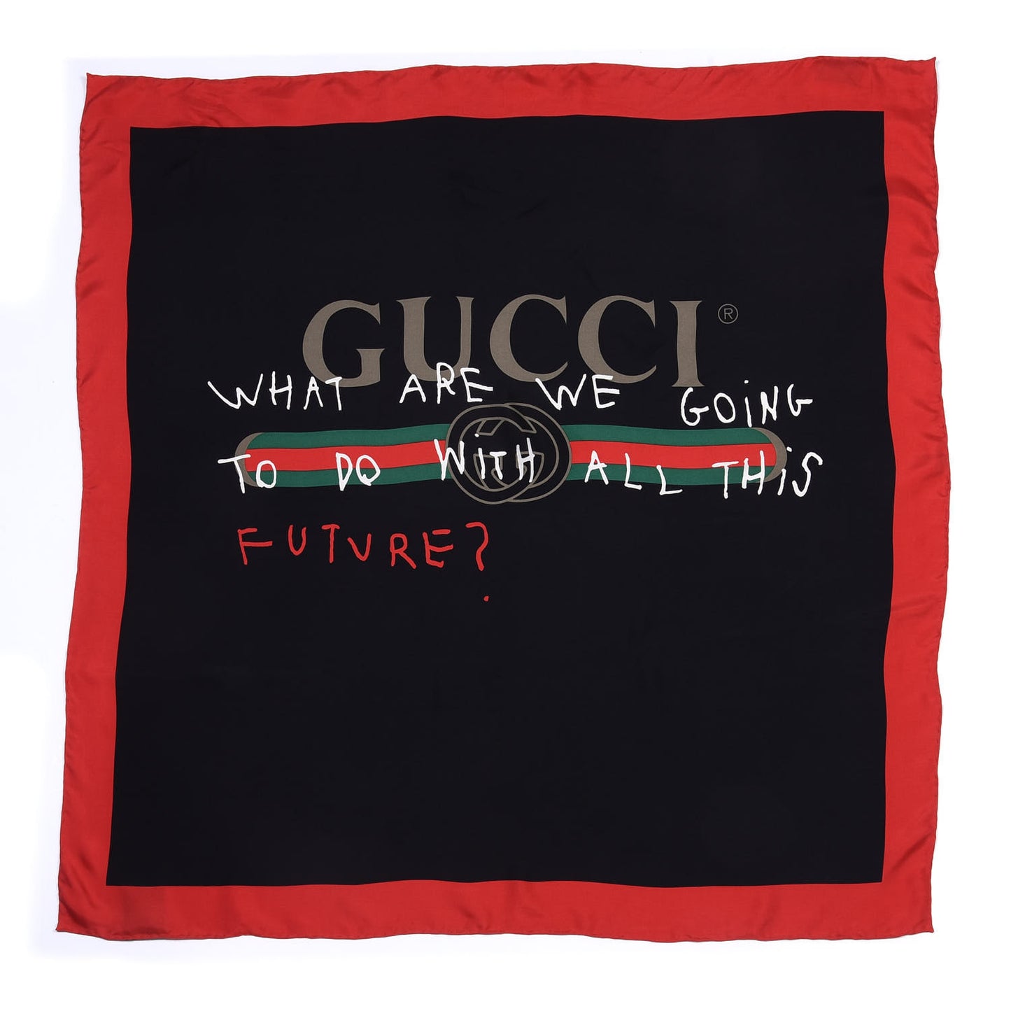 Silk Coco Capitan Logo Scarf Black