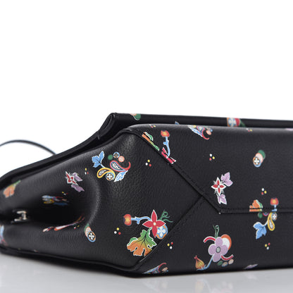 Louis Vuitton Soft Calfskin Lockme II Floral Chain Bag BB Black 6 of 10
