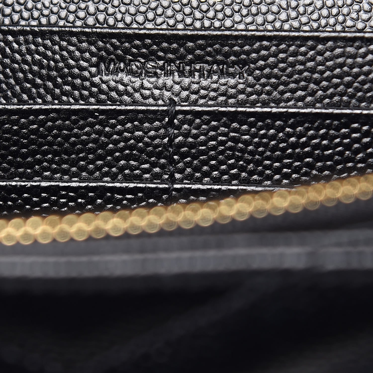 Saint Laurent Grain De Poudre Matelasse Chevron Monogram Chain Wallet Black 6 of 10