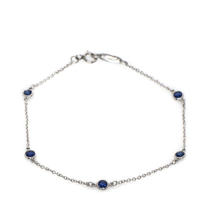 Tiffany Platinum Blue Sapphire Elsa Peretti Color By The Yard Bracelet 1 of 8