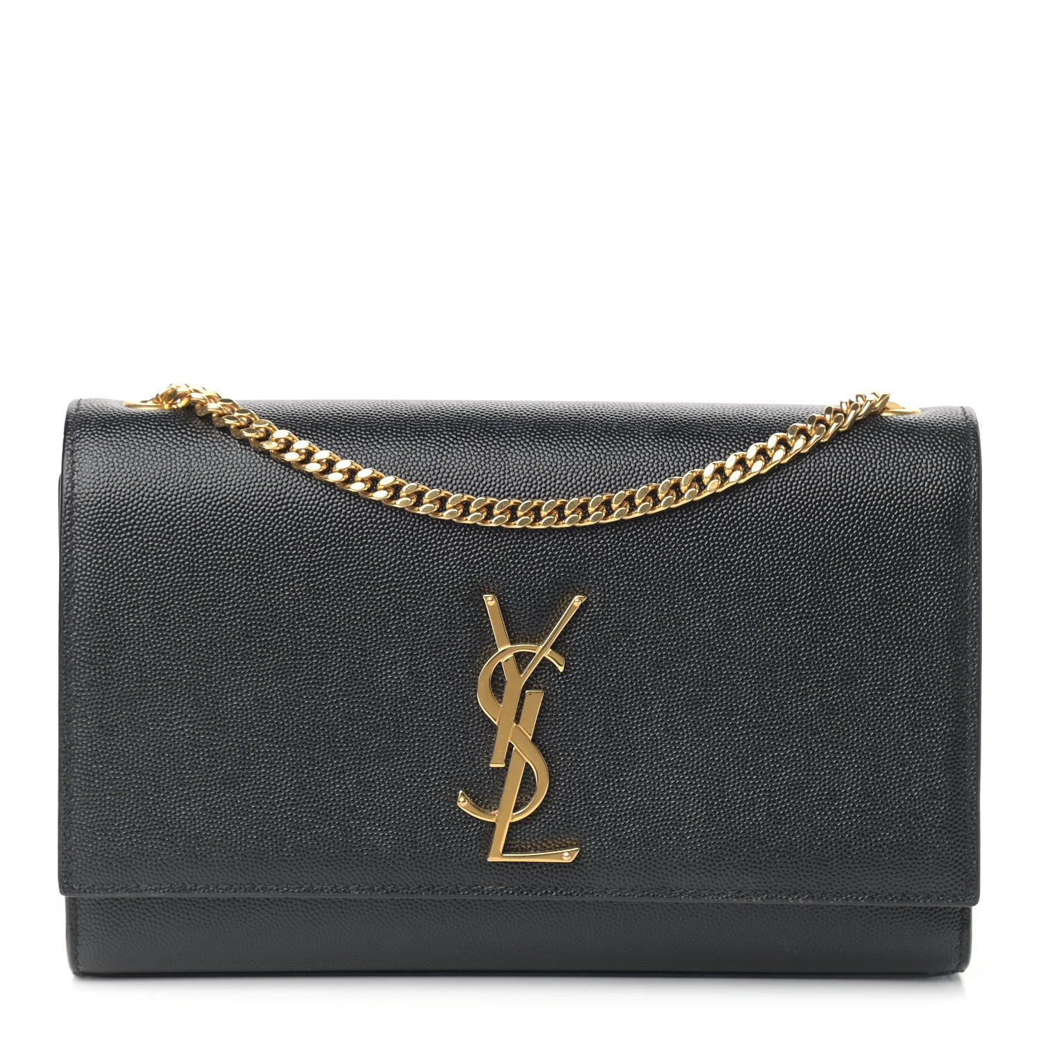 Saint Laurent Grain De Poudre Medium Classic Monogram Kate Satchel Black 1 of 8
