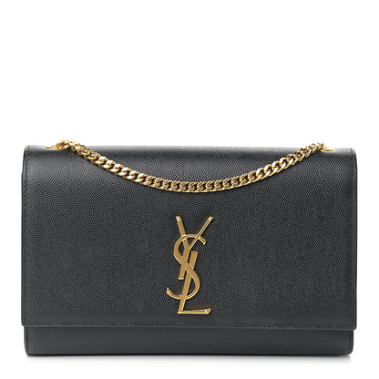 Saint Laurent Grain De Poudre Medium Classic Monogram Kate Satchel Black 1 of 8