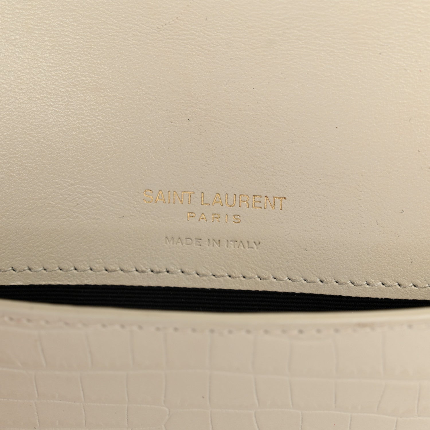 Saint Laurent Crocodile Embossed Monogram Phone Holder Crossbody Crema Soft 6 of 12