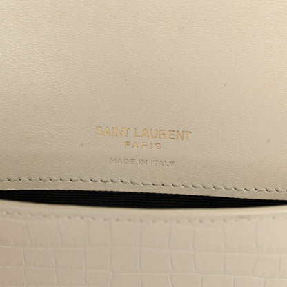 Saint Laurent Crocodile Embossed Monogram Phone Holder Crossbody Crema Soft 6 of 12