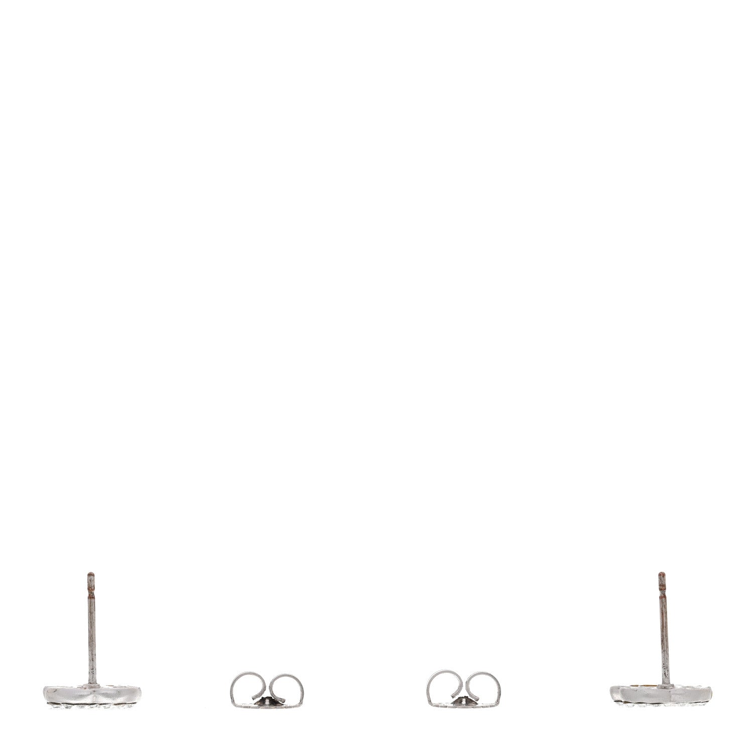 Chanel Crystal Mini Timeless CC Earrings Silver 3 of 5