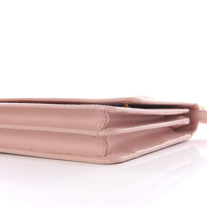 Prada Saffiano Metal Flap Wallet with Strap Orchidea 7 of 10