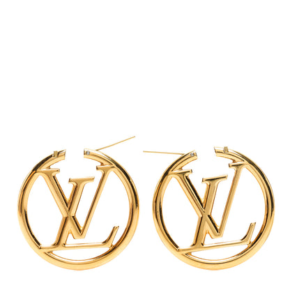 Louis Vuitton Metal Louise Hoop Earrings Gold 3 of 4
