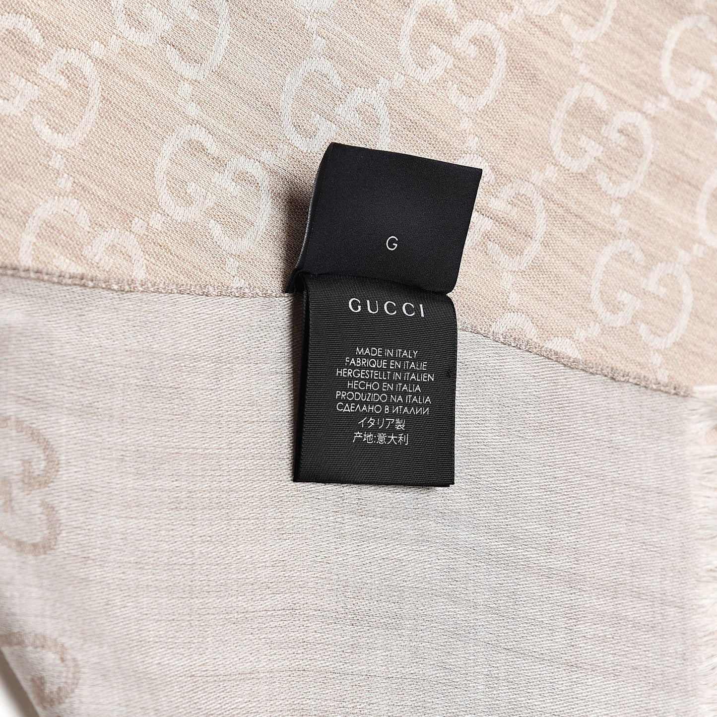 Wool Silk GG Monogram GGNat Plus Scarf Sand
