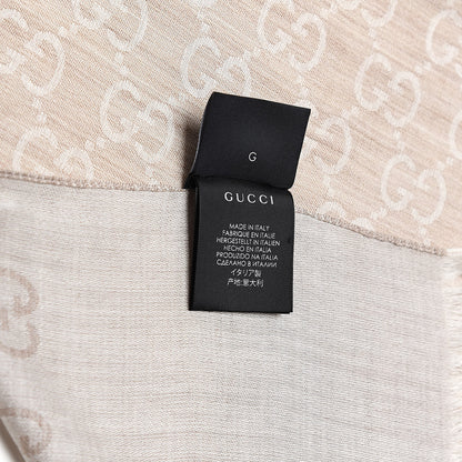 Gucci Wool Silk GG Monogram GGNat Plus Scarf Sand 4 of 5
