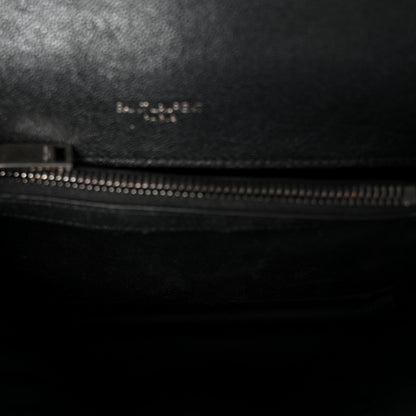 Saint Laurent Sheepskin Matelasse Chevron Monogram Medium College Bag Black 5 of 11