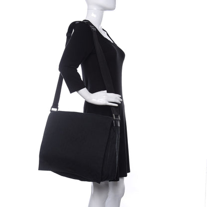 Gucci Monogram Large Flap Messenger Bag Black 2 of 11