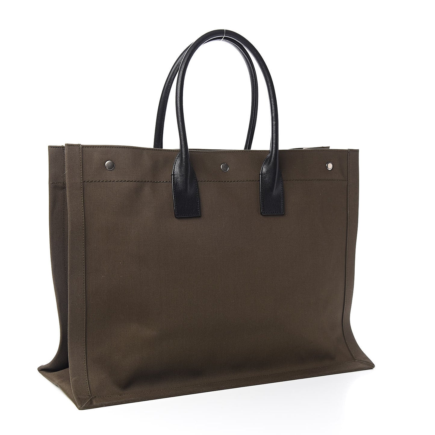 Linen Calfskin Rive Gauche Tote Khaki