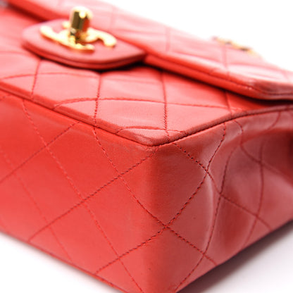 Chanel Lambskin Quilted Mini Square Flap Red 9 of 14