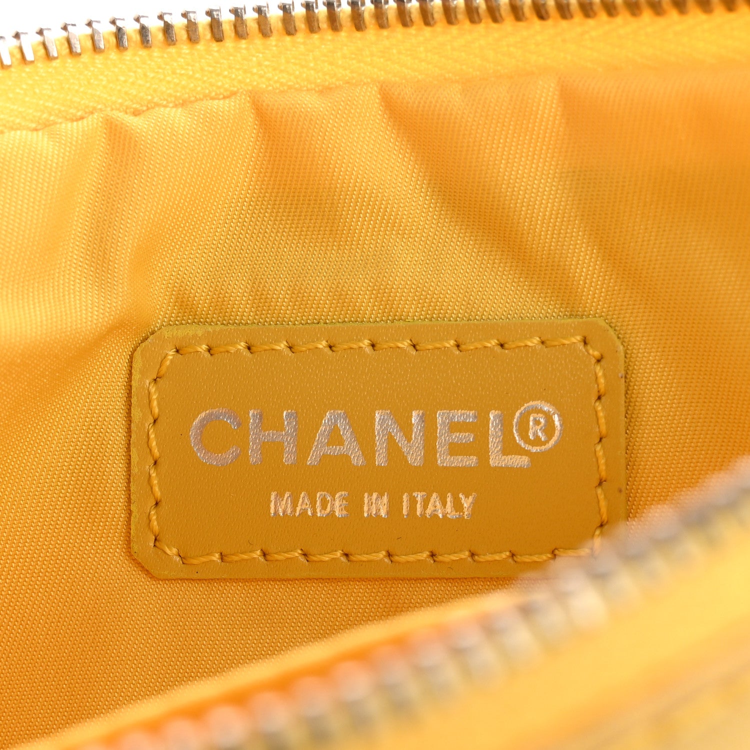 Chanel Nylon Travel Ligne Zip Wristlet Yellow 6 of 11