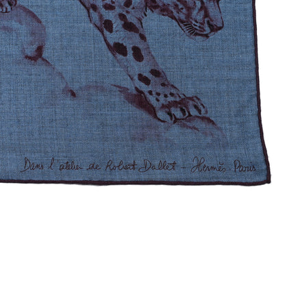 Hermes Cashmere Silk Dans L'atelier Shawl 140 Bleu Chine Prune Cassis 2 of 4