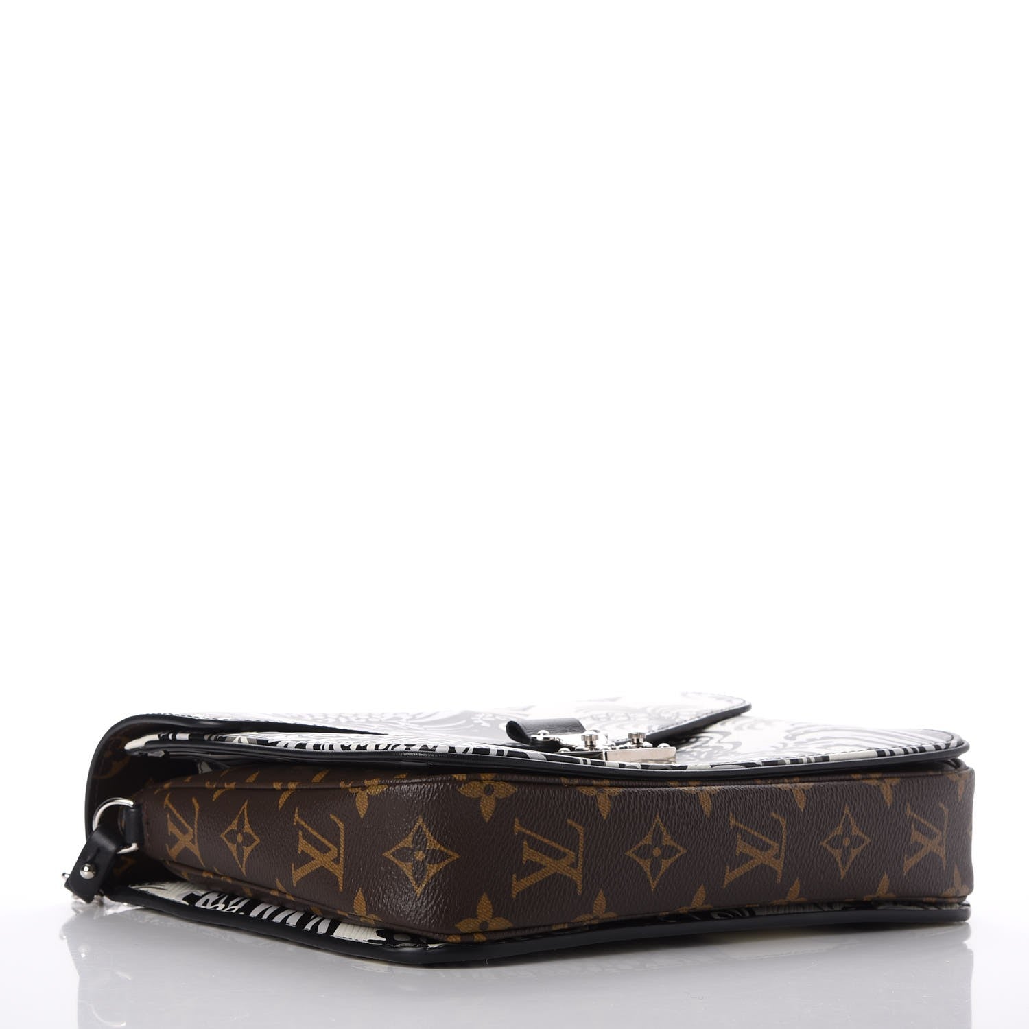 Louis Vuitton Epi Monogram Floral Pochette Metis Black White 4 of 8