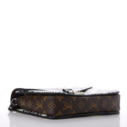 Louis Vuitton Epi Monogram Floral Pochette Metis Black White 4 of 8