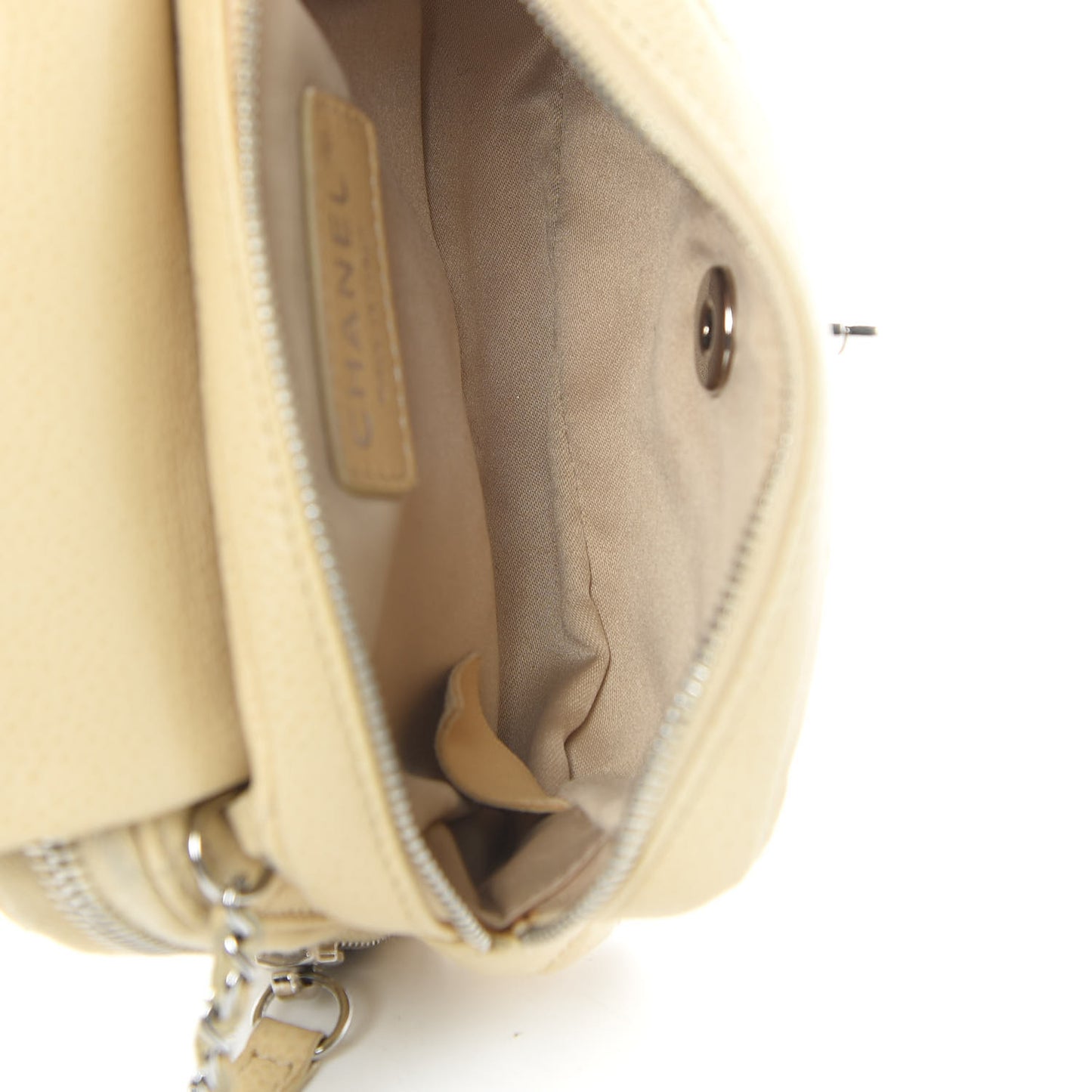 Caviar Quilted New Mini Flap Beige Clair