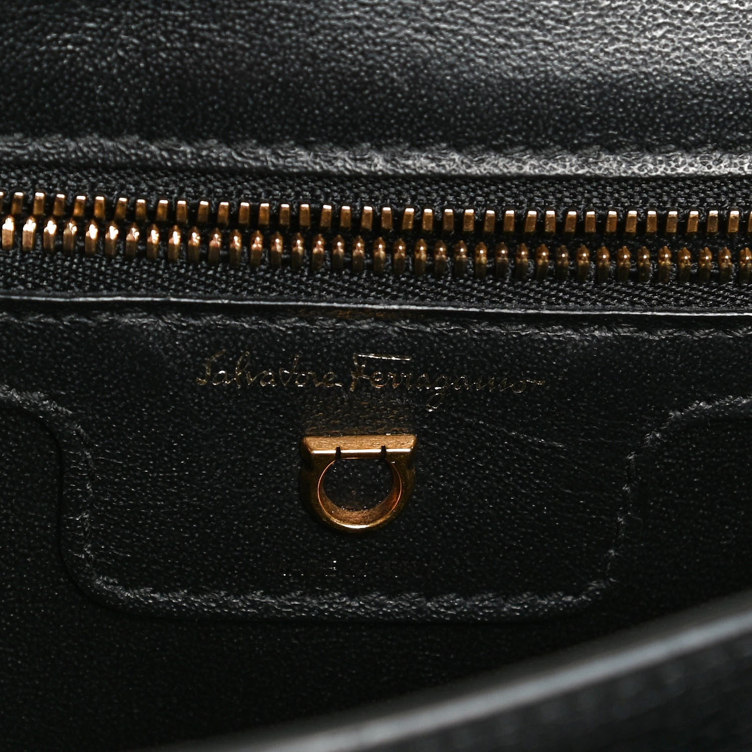 Salvatore Ferragamo Calfskin Gancini Small Flap Bag Black 6 of 9