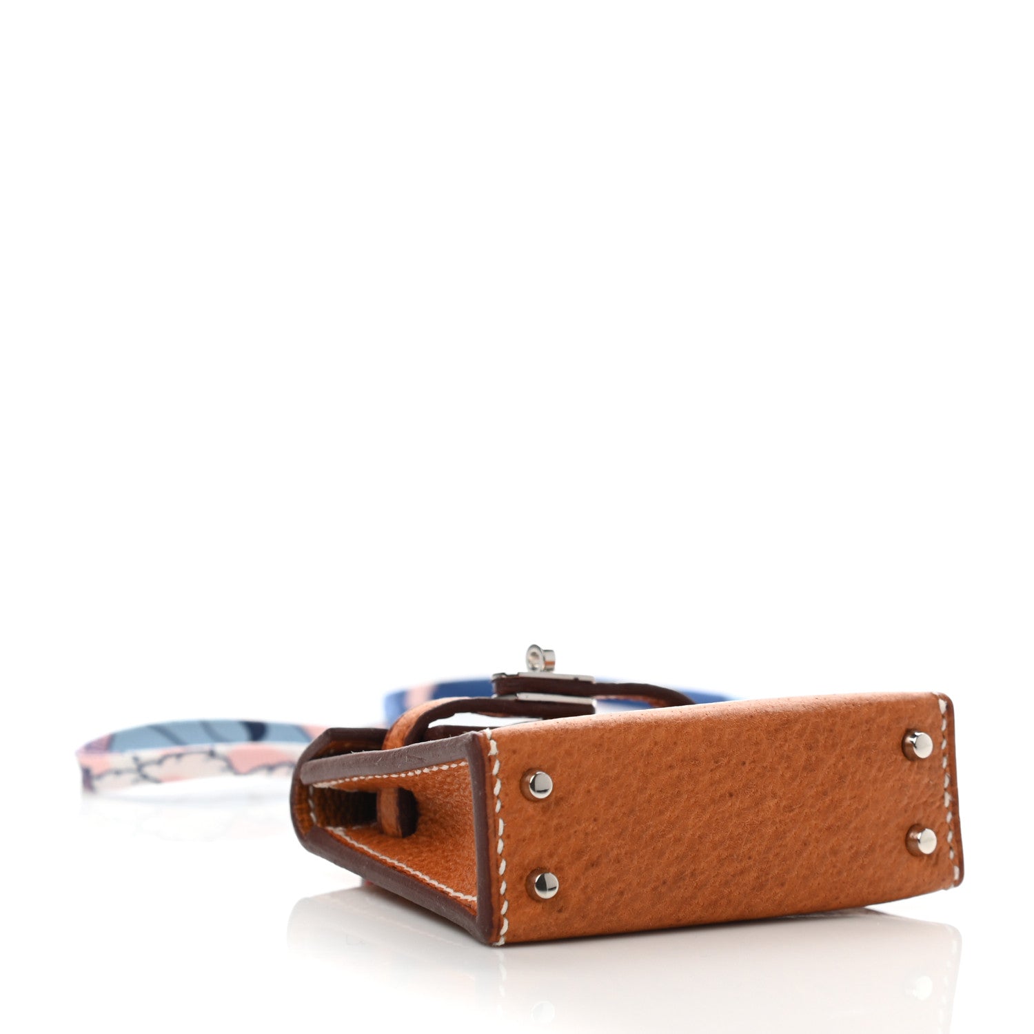 Hermes Peau Porc Mini Kelly Twilly Bag Charm Toffee Bleu 3 of 5