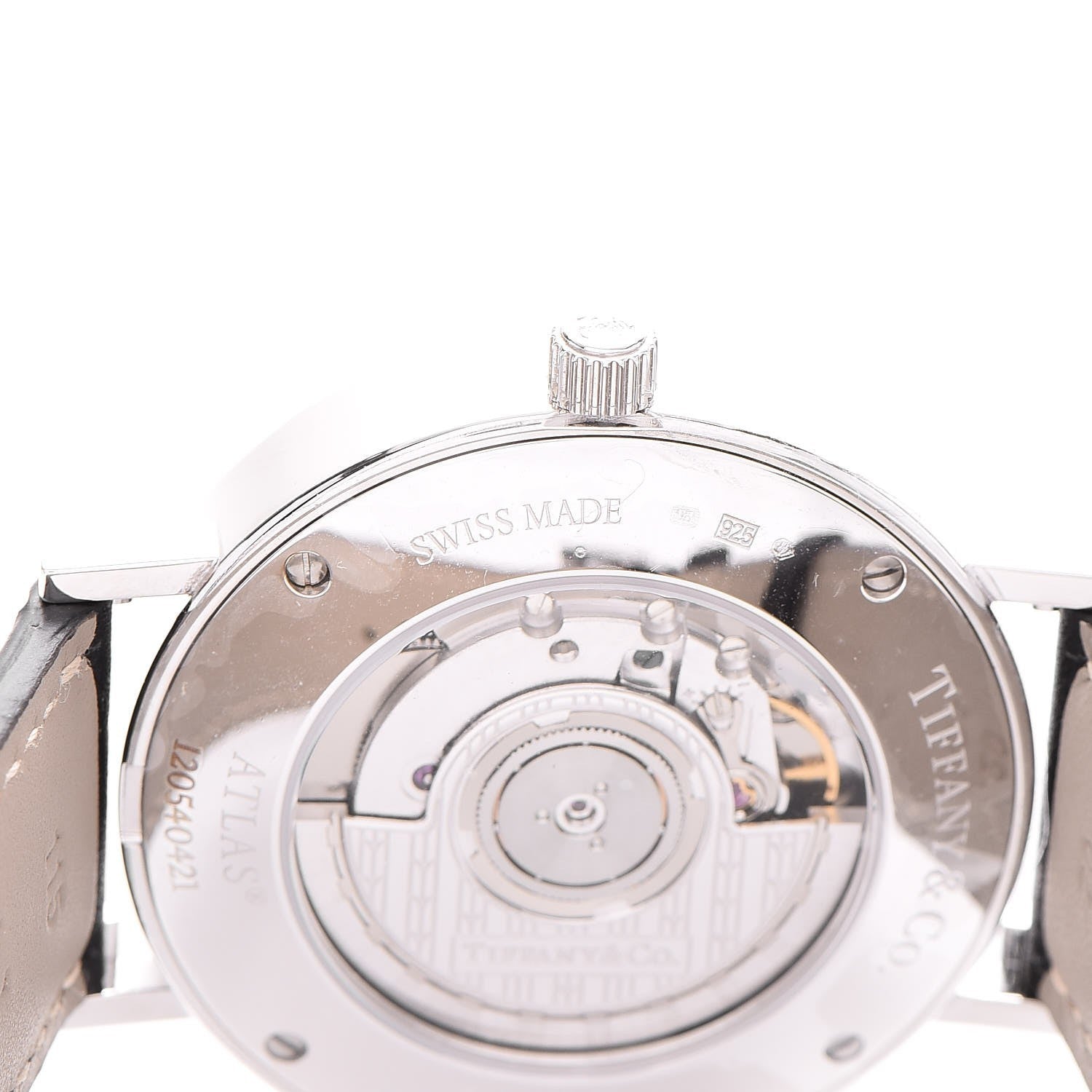 Tiffany Sterling Silver Calfskin 39mm Atlas Automatic Watch 6 of 13