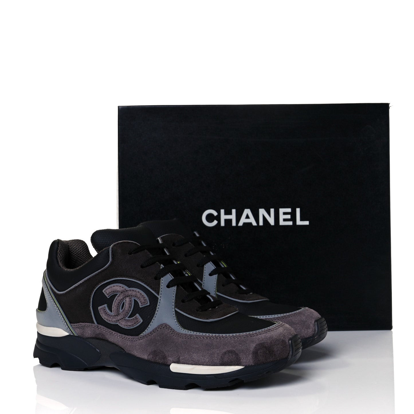 Calfskin Suede CC Sneakers 38 Black
