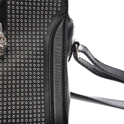 Alexander McQueen Calfskin Small Studded Padlock Zip Around Tote Black 9 of 11