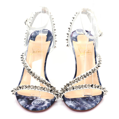 Christian Louboutin Nappa Spike Mafaldina 100 Sandals 37 Version Multi Denim 2 of 8