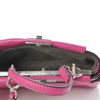 Fendi Nappa Micro Peekaboo Iconic Satchel Magenta 5 of 8