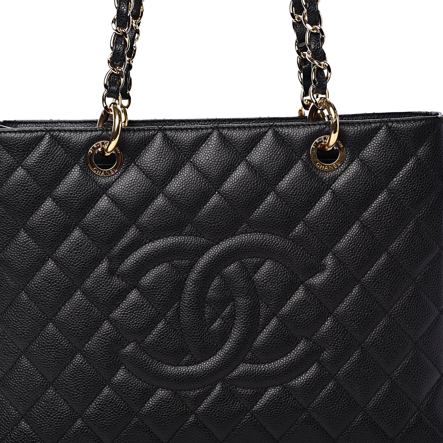 Caviar Quilted Grand Shopping Tote GST Black