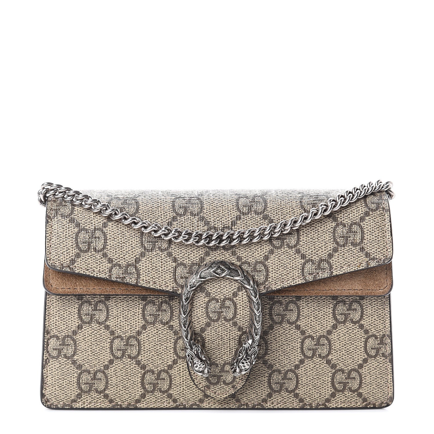 Gucci GG Supreme Monogram Super Mini Dionysus Shoulder Bag Taupe 1 of 7