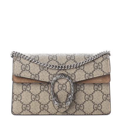 Gucci GG Supreme Monogram Super Mini Dionysus Shoulder Bag Taupe 1 of 7