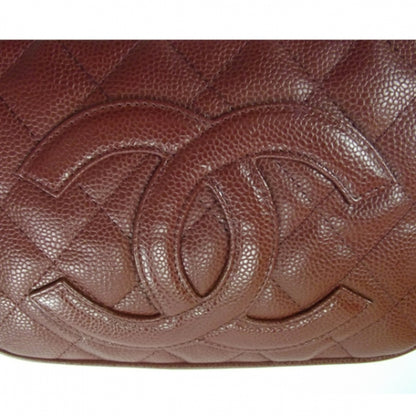 Chanel Caviar Quilted Pochette Dark Red 6 of 10